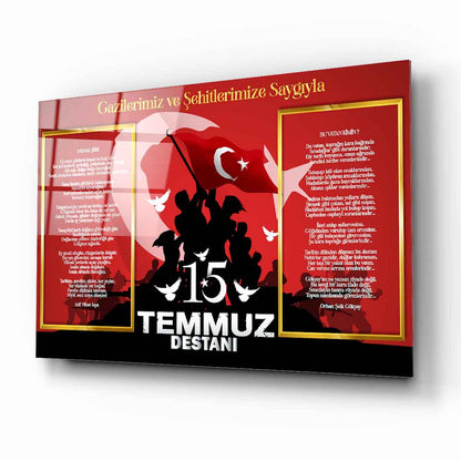 15 Temmuz Köşesi Cam Tablo