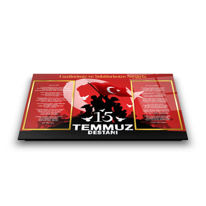 15 Temmuz Köşesi Cam Tablo