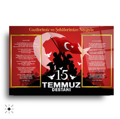 15 Temmuz Köşesi Cam Tablo