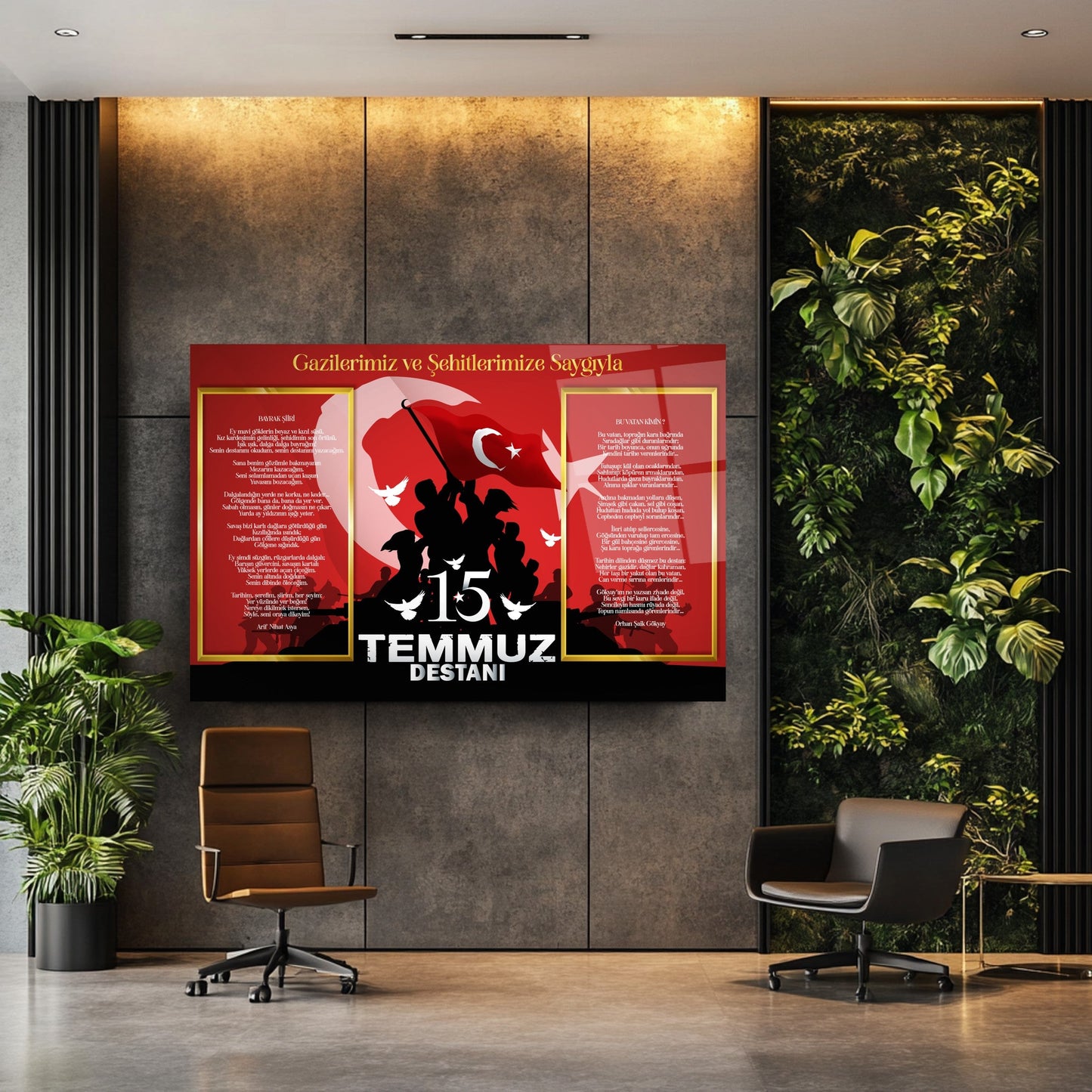 15 Temmuz Köşesi Cam Tablo