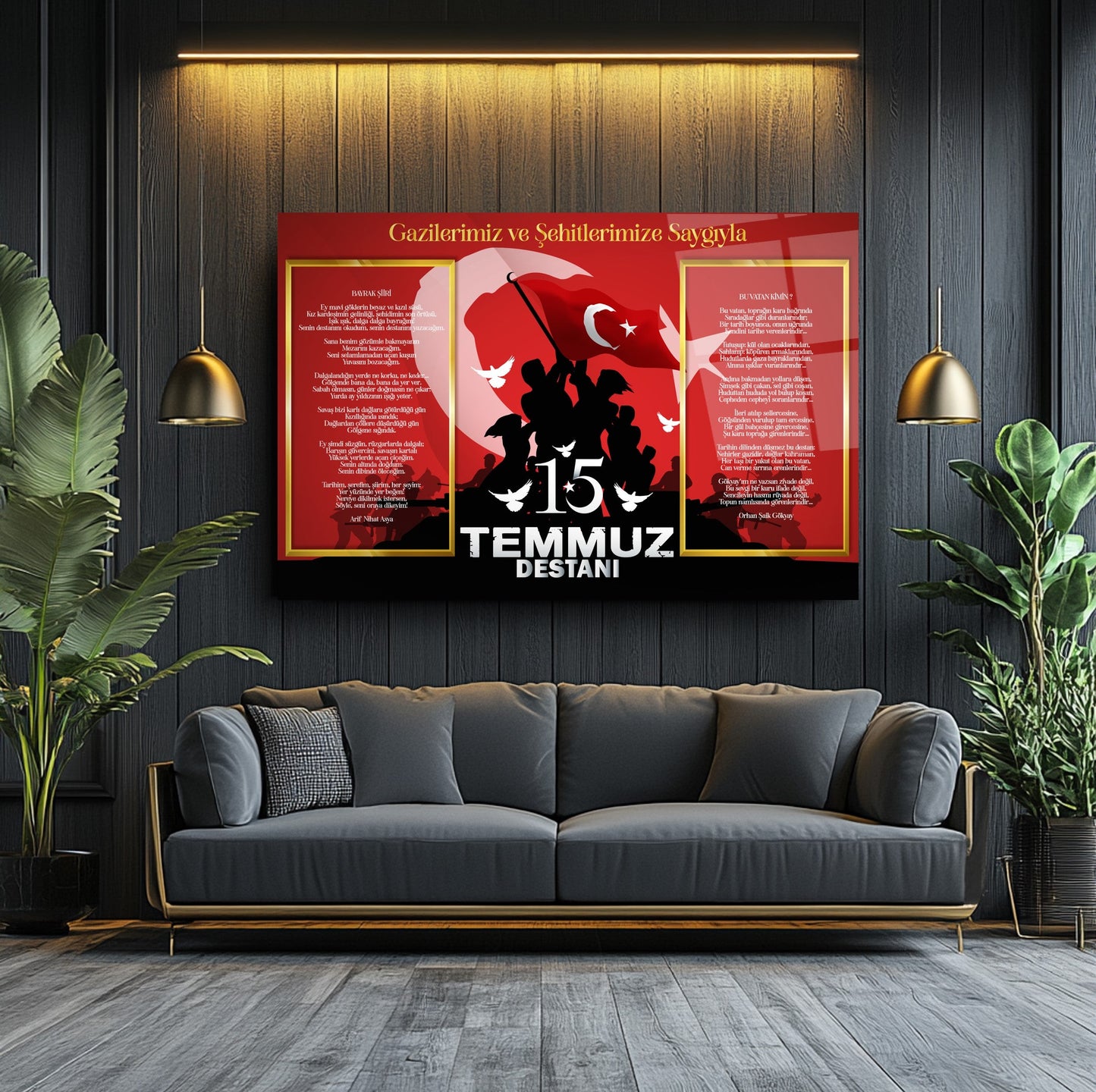 15 Temmuz Köşesi Cam Tablo