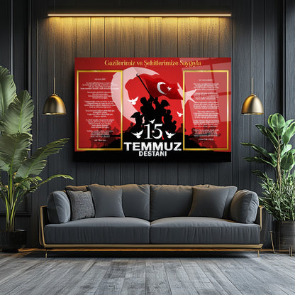 15 Temmuz Köşesi Cam Tablo