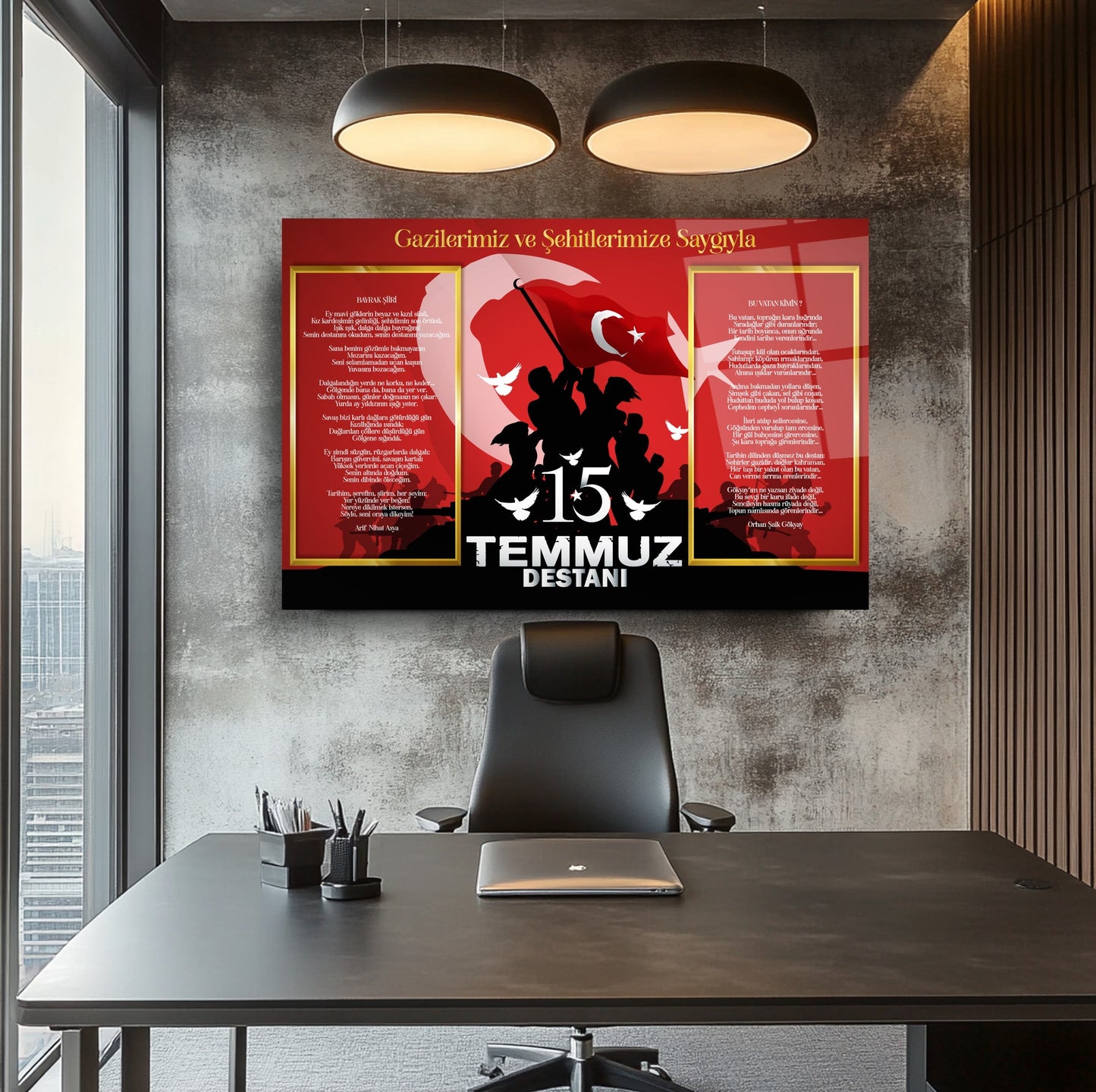 15 Temmuz Köşesi Cam Tablo