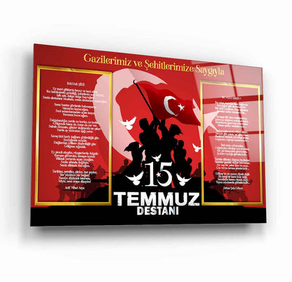 15 Temmuz Köşesi Cam Tablo