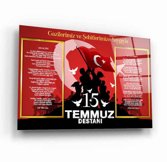 15 Temmuz Köşesi Cam Tablo