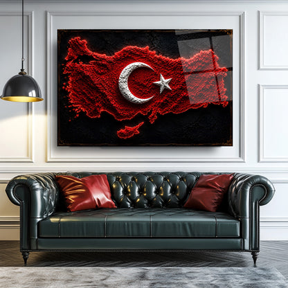 Türkiye Haritası Cam Tablo