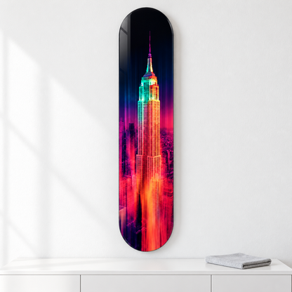 Neon New York Dikey Skate Board Cam Tablo – Mikrofiber bezle bakım