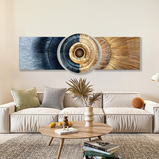 Soyut Kontrast Özel Kesim Şekilli Kırılmaz Temperli Cam Tablo Seti