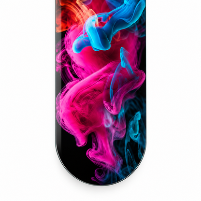 Renkli Duman Dikey Skate Board Cam Tablo – Yuvarlak cam kenar detayı