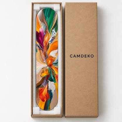 Soyut Renk Akışı Dikey Skate Board Cam Tablo – CAMDEKO ambalajı