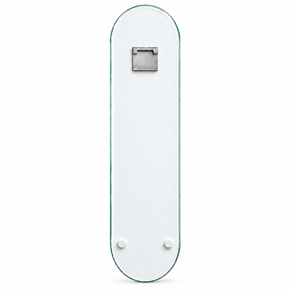 Terrakota ve krem zeminde altın Allah lafzı dikey skateboard cam tablo - tek askılı beyaz arka yüz
