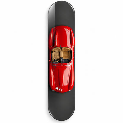 Üstten Görünümlü Kırmızı Klasik Roadster Dikey Skate Board Cam Tablo – Beyaz vitrin