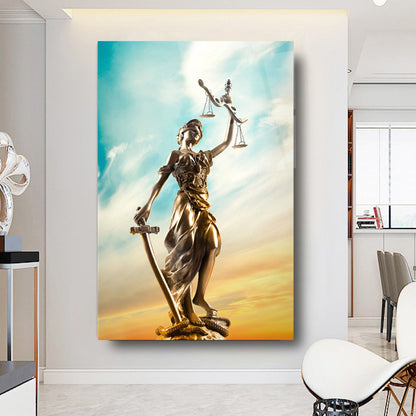 Themis Heykeli Cam Tablo