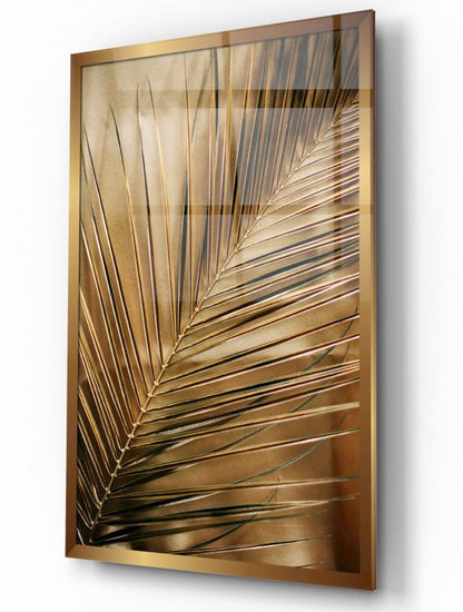 Gold Desen Dikey Cam Tablo