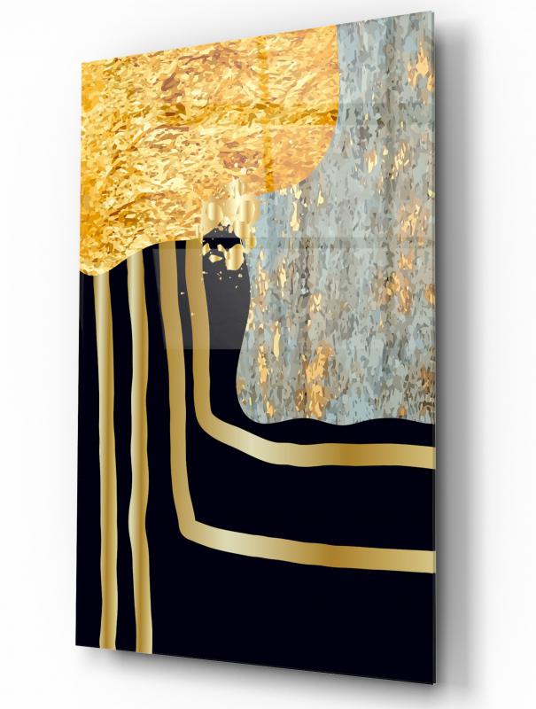 Gold Desenler Dikey Cam Tablo