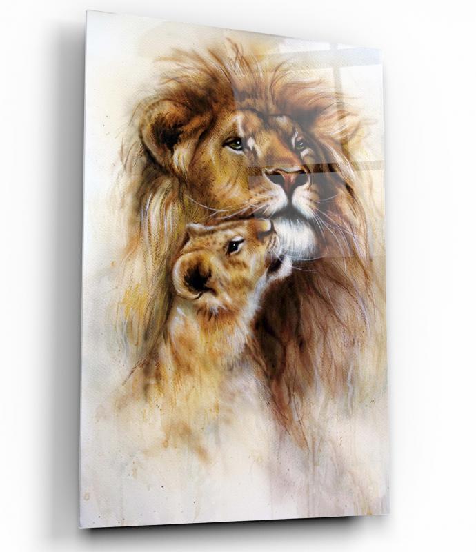 Aslan Dikey Cam Tablo