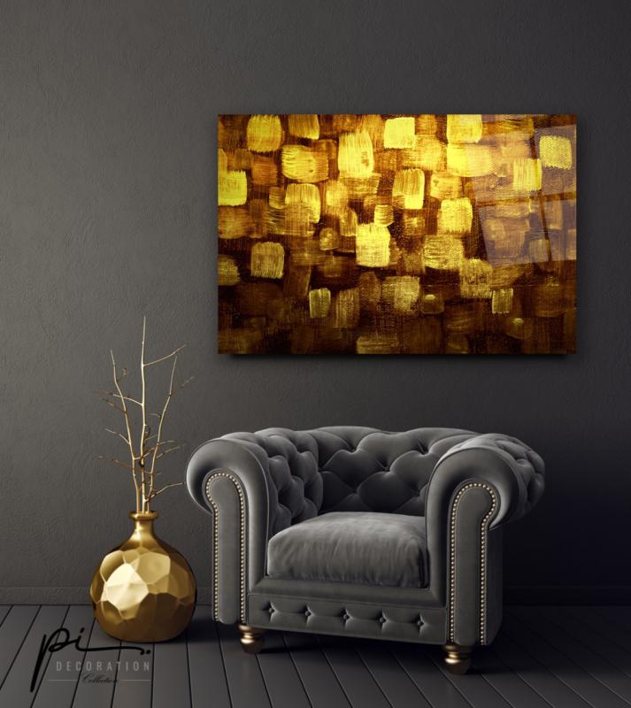Gold Desenler Yatay Cam Tablo