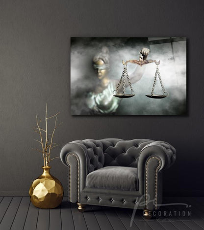 Themis Heykeli Yatay Cam Tablo