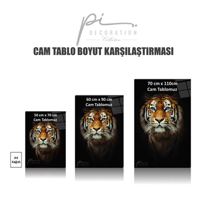 Gold Tema Yatay Cam Tablo