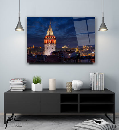 Galata Kulesi Yatay Cam Tablo