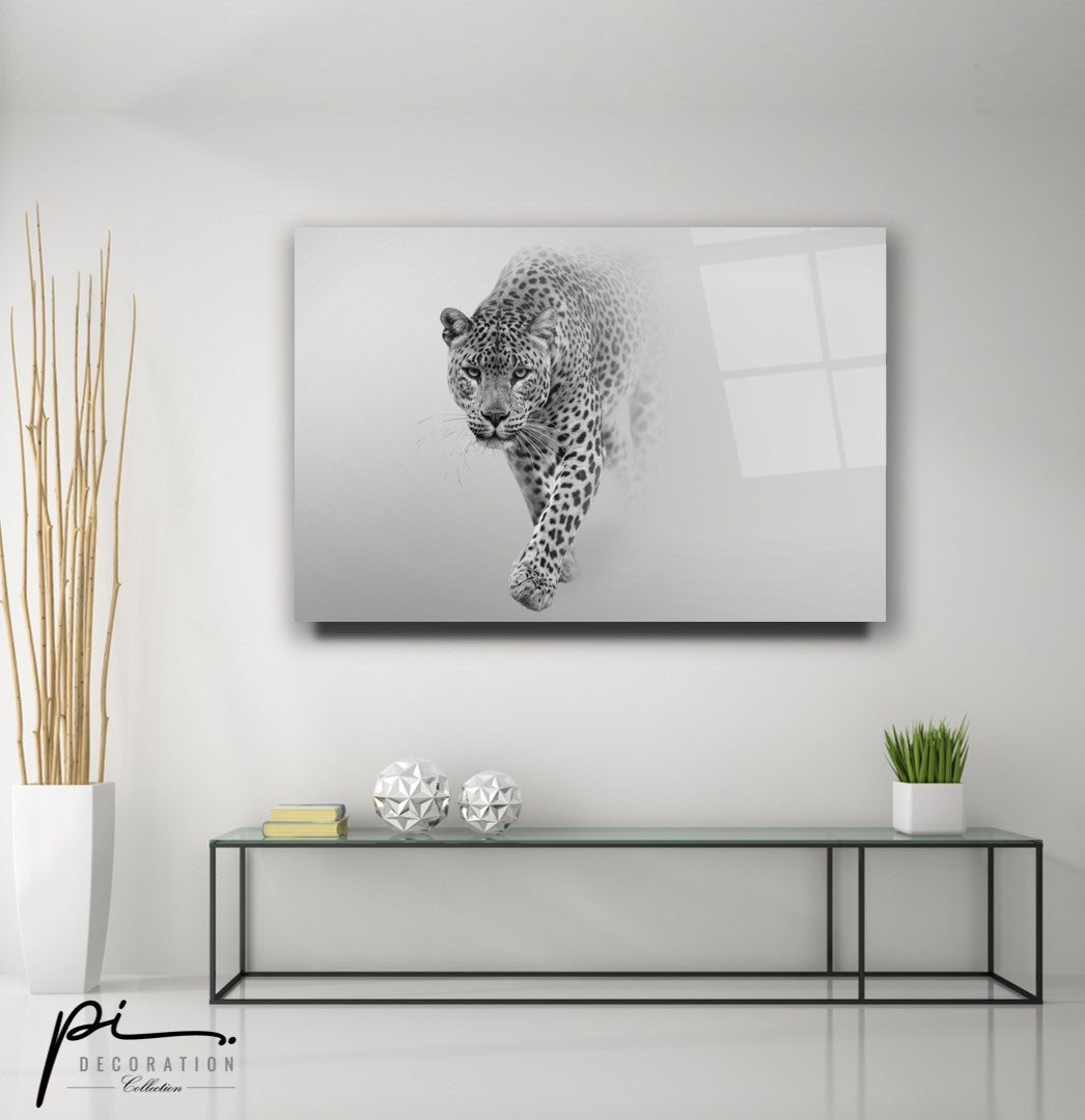 Leopar Yatay Cam Tablo