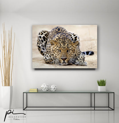 Leopar Yatay Cam Tablo