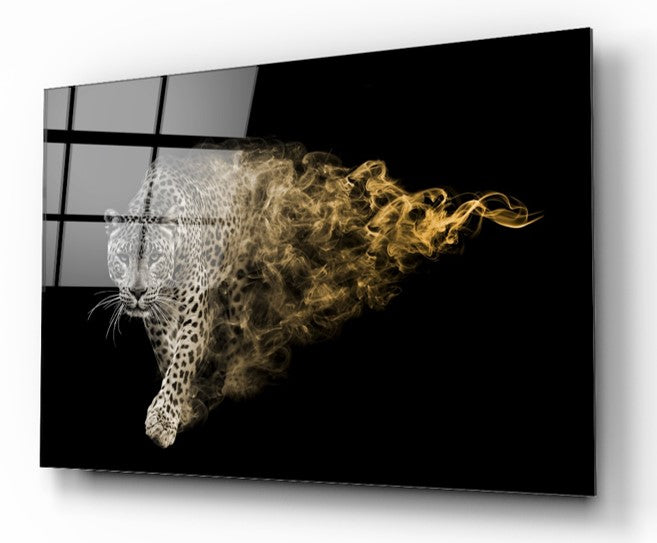 Leopar Yatay Cam Tablo