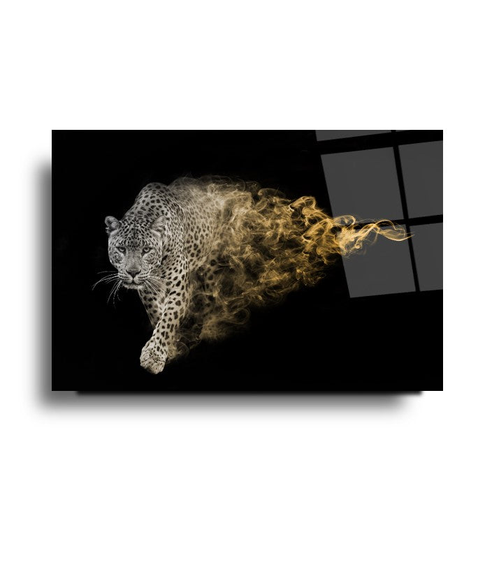 Leopar Yatay Cam Tablo