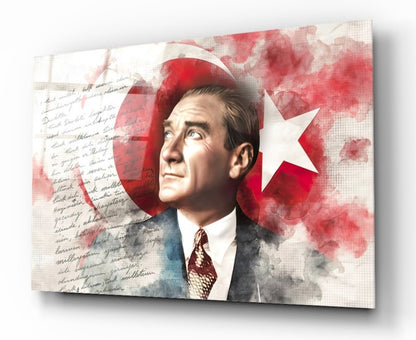 Atatürk Yatay Cam Tablo