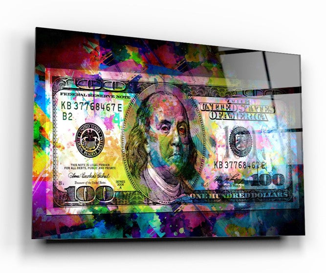 Neon Dolar Yatay Cam Tablo
