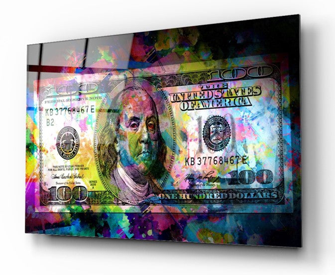 Neon Dolar Yatay Cam Tablo