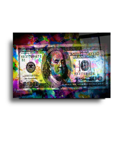 Neon Dolar Yatay Cam Tablo