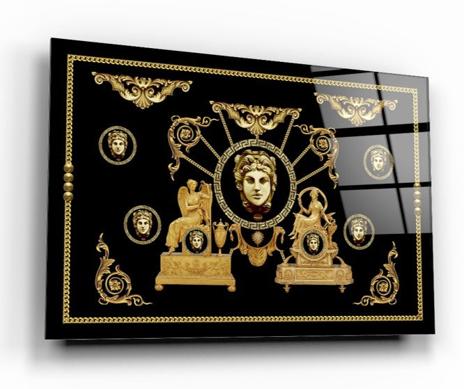 Gold Desenler Yatay Cam Tablo
