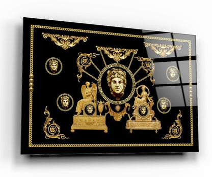Gold Desenler Yatay Cam Tablo