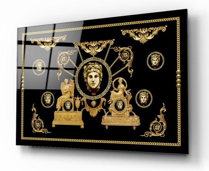 Gold Desenler Yatay Cam Tablo