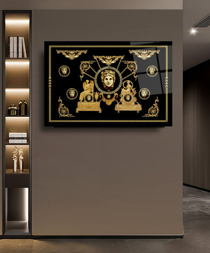 Gold Desenler Yatay Cam Tablo