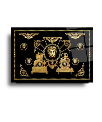 Gold Desenler Yatay Cam Tablo