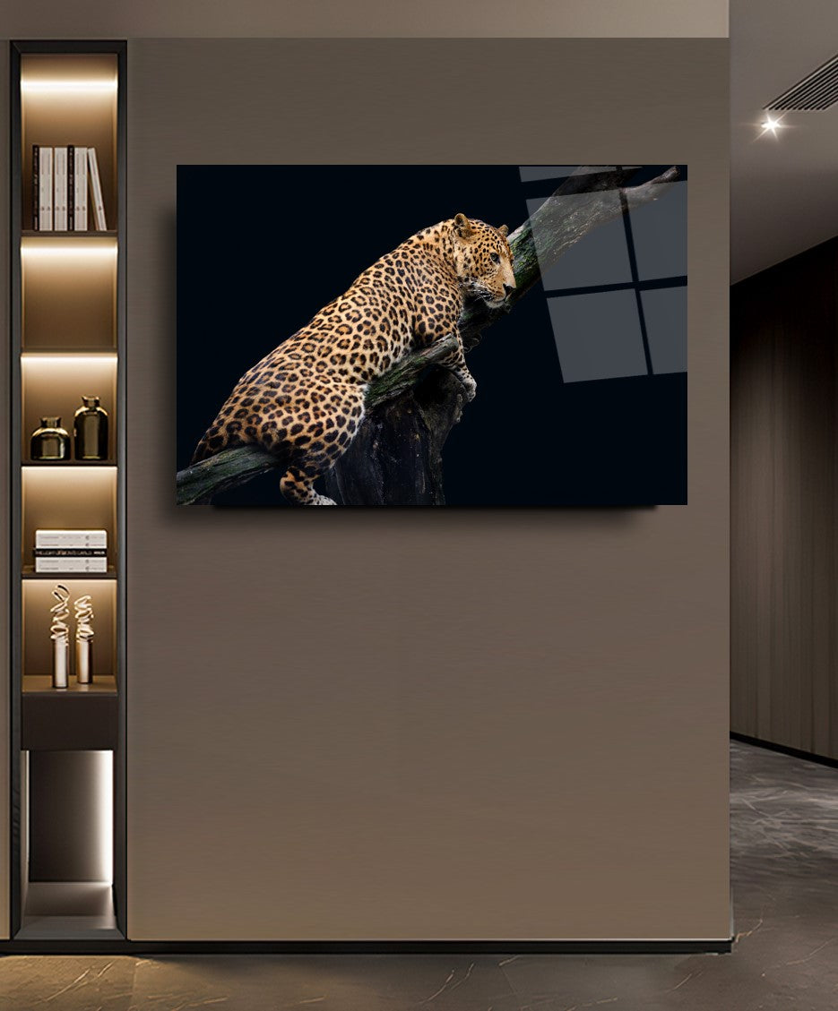 Leopar Yatay Cam Tablo