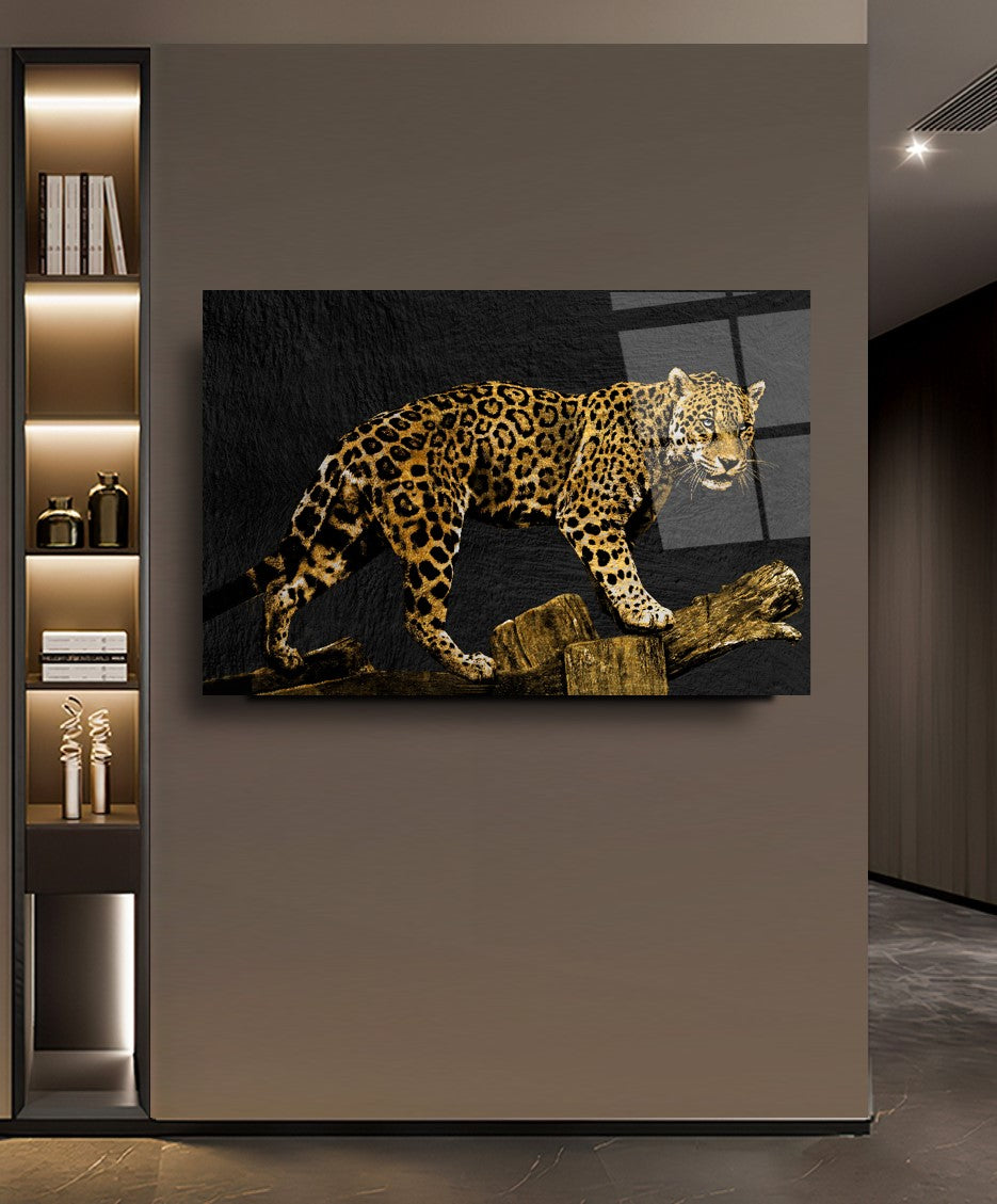 Leopar Yatay Cam Tablo