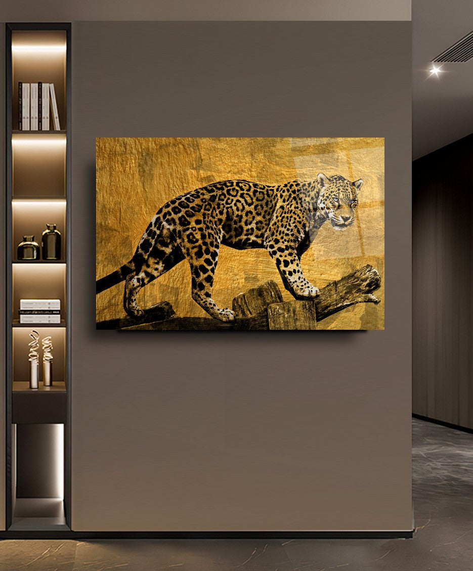 Leopar Yatay Cam Tablo