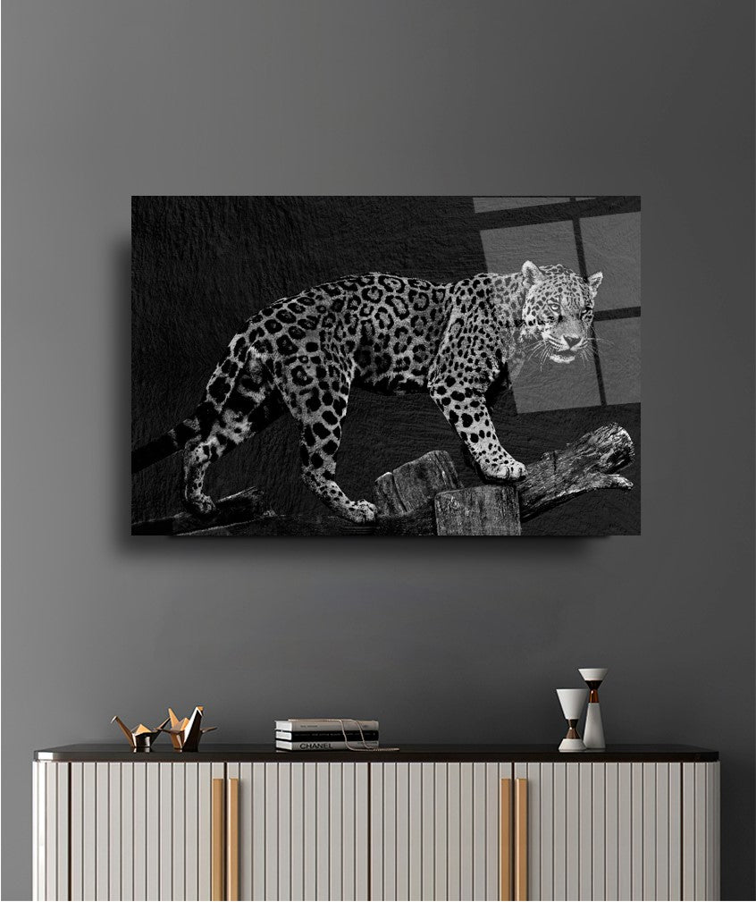 Leopar Yatay Cam Tablo