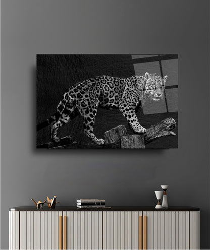 Leopar Yatay Cam Tablo