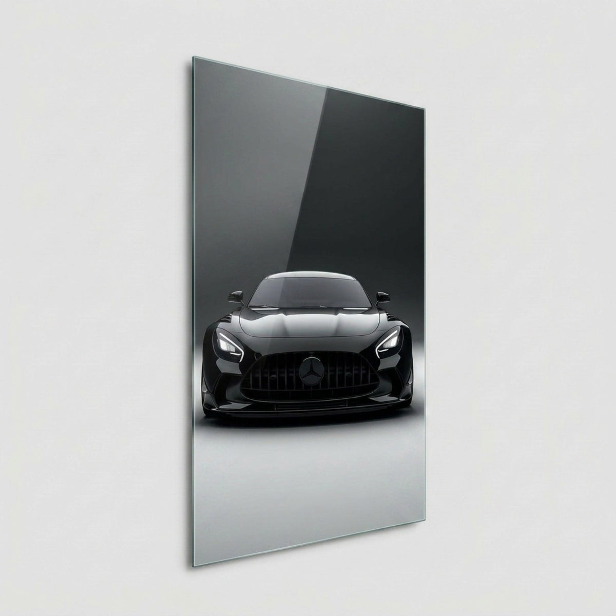 Siyah Mercedes AMG GT Otomobil Tasarımı Dikey Cam Tablo