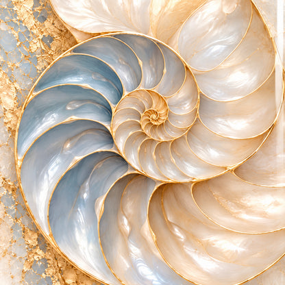 Sedef Spiral Dikey Kaykay Cam Tablo — Desenin baskı detayı