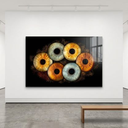 Renkli Göz İrisleri Makro Sanat Tablosu Yatay Cam Tablo