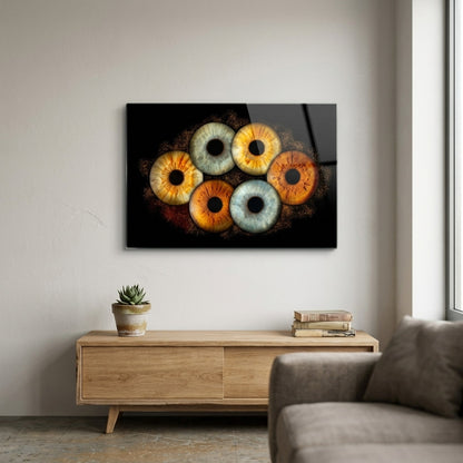Renkli Göz İrisleri Makro Sanat Tablosu Yatay Cam Tablo