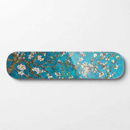 Van Gogh Badem Çiçekleri Yağlıboya Skate Board Yatay Cam Tablo
