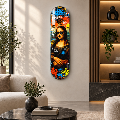 Graffiti Mona Lisa Skate Board cam tablo - premium mekan