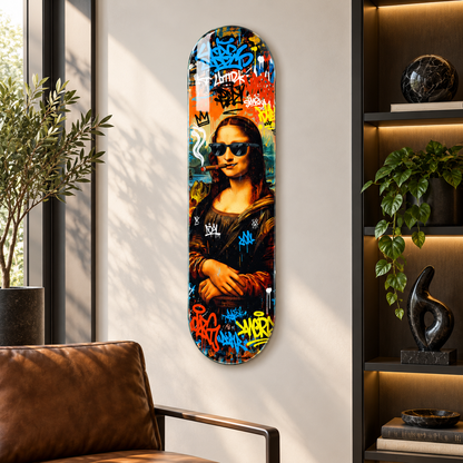 Graffiti Mona Lisa Skate Board cam tablo - farklı premium mekan