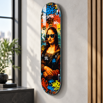 Graffiti Mona Lisa UV baskı detay görseli